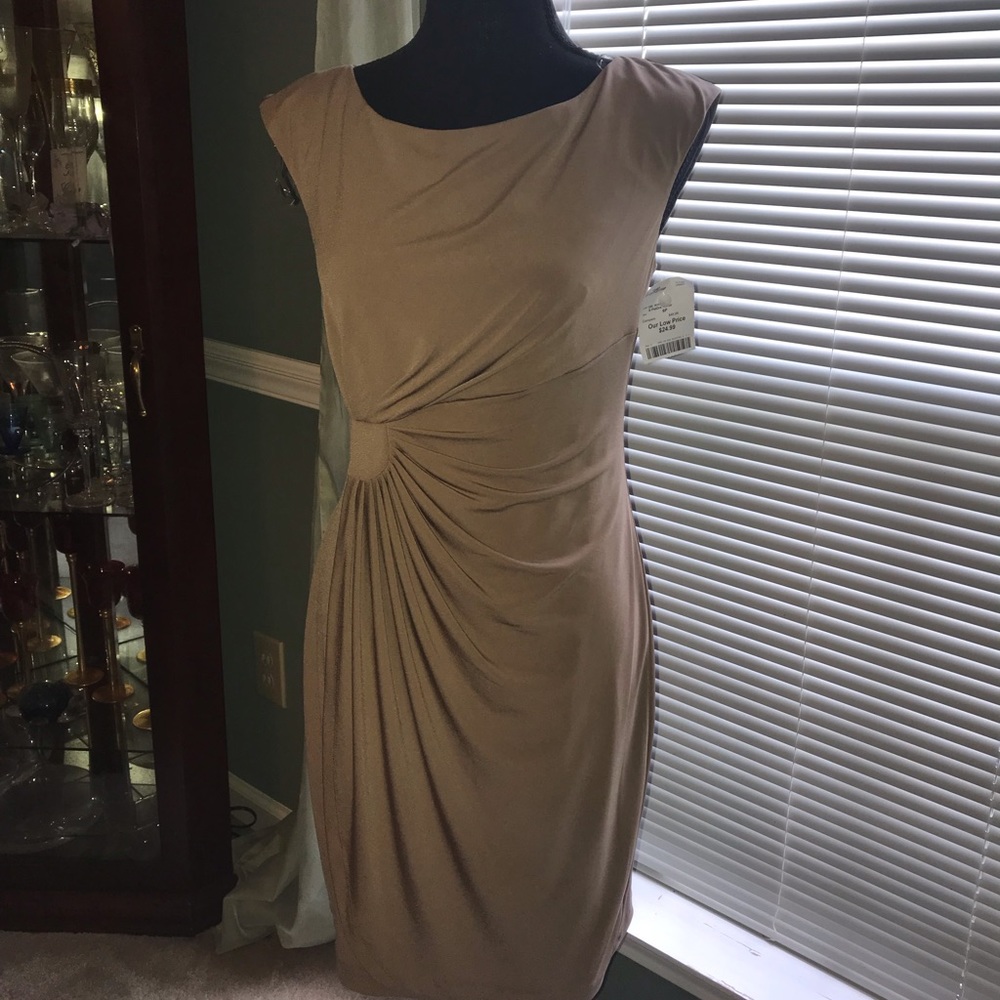 Tan wrap dress